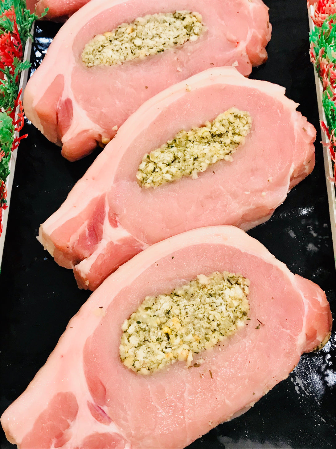 SAGE & ONION STUFFED PORK STEAKS